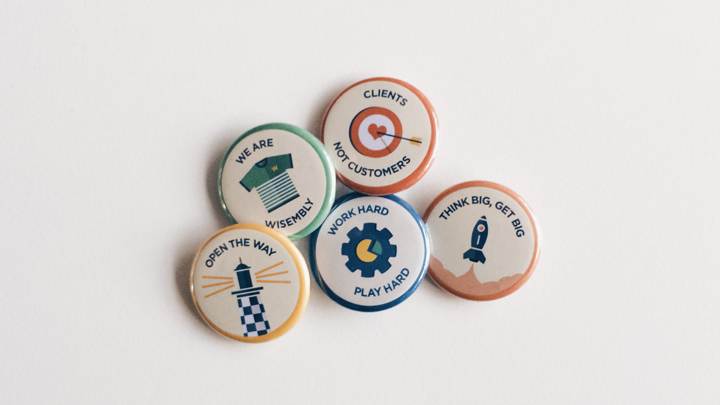 wisembly company values pins